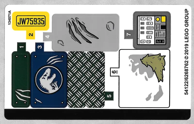 Sticker Sheet for Set 75935 - (54122/6268762)