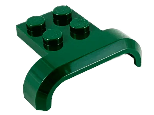 Dark Green Vehicle, Mudguard 4 x 3 x 1 with Arch Curved