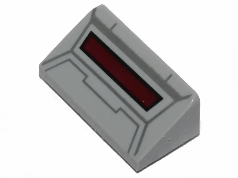 Light Bluish Gray Slope 30 1 x 2 x 2/3 with AT-AT Cockpit and Dark Red Slot Pattern