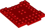 Red Brick, Modified 8 x 8 x 2/3 with 1 x 4 Indentations and 1 x 4 Plate