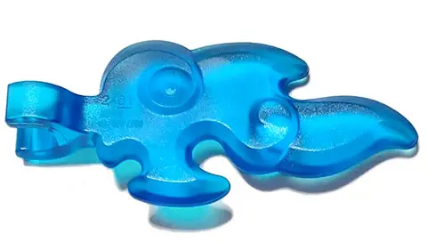 Trans-Dark Blue Wave Rounded Straight Small with Clip End (Flame)