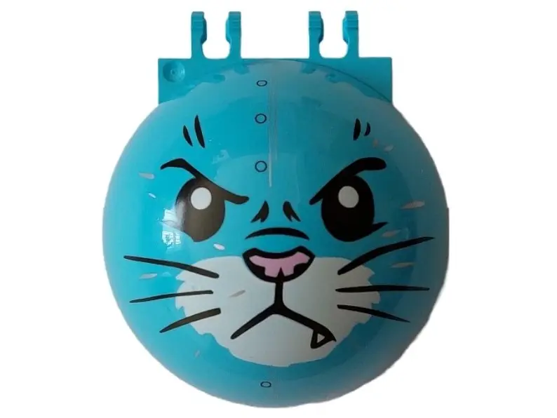 Medium Azure Windscreen 6 x 6 x 3 Canopy Half Sphere with Dual 2 Fingers with Angry Cat Face Pattern