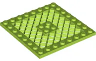 Lime Plate, Modified 8 x 8 with Grille and Hole in Center