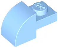 Light Blue Slope, Curved 2 x 1 with Recessed Stud