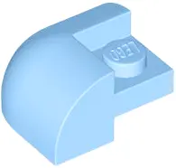 Light Blue Slope, Curved 2 x 2 Corner Round with Recessed Stud
