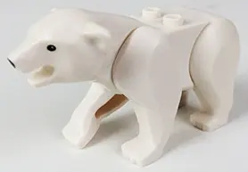 White Bear with 2 Studs on Back with Black Eyes and Nose Pattern (Polar Bear)