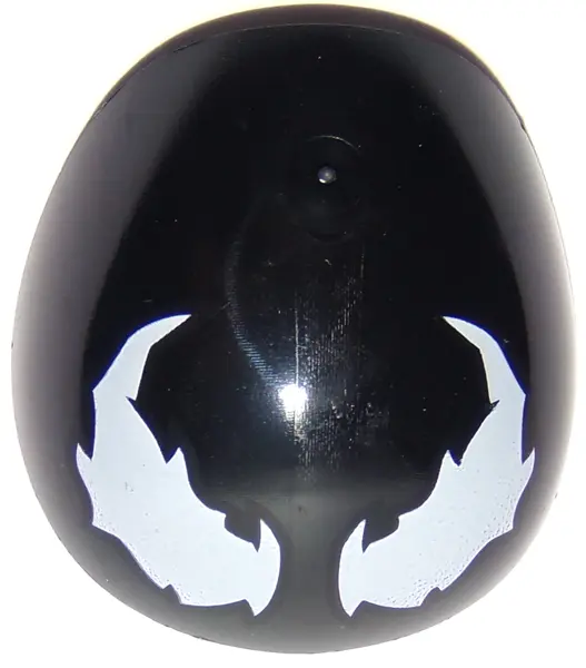 Black Large Figure Armor, Round, Smooth with White Venom Eyes Pattern