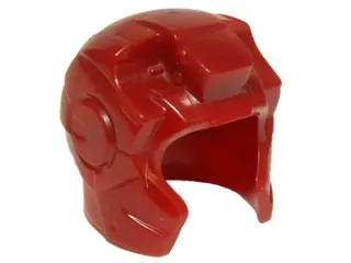 Dark Red Minifigure, Headgear Helmet Space with Open Face and Top Hinge, with Angular Cheeks  (Iron 