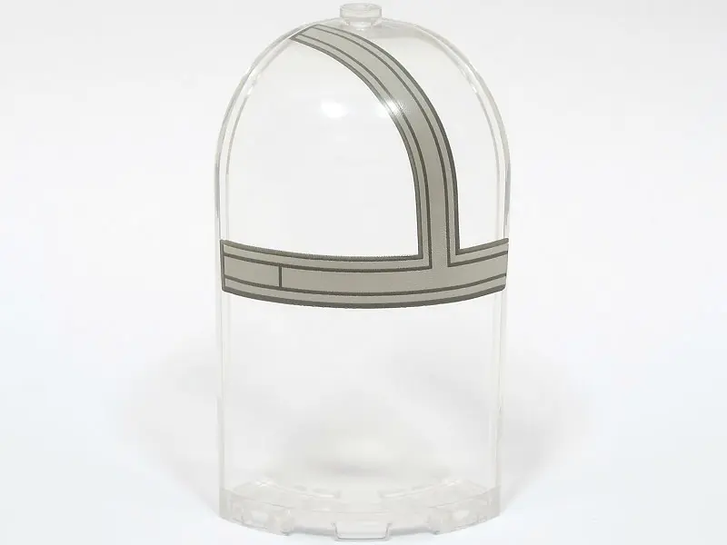 Trans-Clear Panel 3 x 3 x 6 Corner Convex with Curved Top with Light Bluish Gray and Dark Bluish Gra