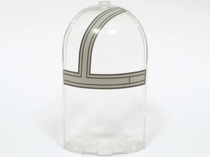 Trans-Clear Panel 3 x 3 x 6 Corner Convex with Curved Top with Light Bluish Gray and Dark Bluish Gra