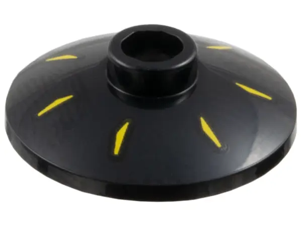Black Dish 2 x 2 Inverted (Radar) with 7 Yellow Radial Marks Pattern