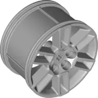 Light Bluish Gray Wheel 56mm D. x 34mm Technic Racing Medium, 6 Pin Holes, Axle Hole, Open Spokes