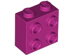 Magenta Brick, Modified 1 x 2 x 1 2/3 with Studs on Side