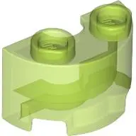 Green Cylinder Half 1 x 2 x 1