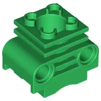 Green Technic Engine Cylinder with Partial Hollow Studs on Top and Bottom Slots