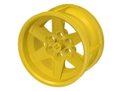 Yellow Wheel 56mm D. x 34mm Technic Racing Medium, 6 Pin Holes