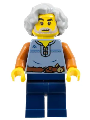 Tapestry Weaver - Sand Blue Vest, Dark Blue Legs, Light Bluish Gray Wavy Hair