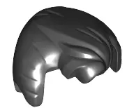 Black Minifigure, Hair Swept Back with Widow's Peak, Sideburns and Fluffed Bangs