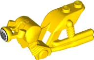 Yellow Motorcycle Fairing, Stuntz Dual Exhaust Bike with Silver Tape on White Headlight Pattern