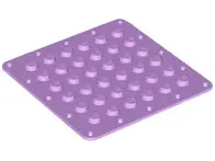 Medium Lavender Plate, Modified 6 x 6 Flexible Rubber with Stitching Holes