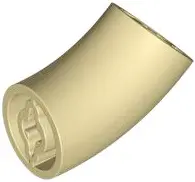 Tan Brick, Round 2 x 2 D. 45 degrees Elbow (27.7mm Standing Height)