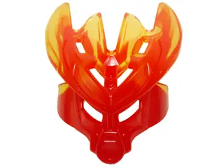 Red Bionicle Mask Protector with Marbled Trans-Yellow Pattern (Protector Mask of Fire)