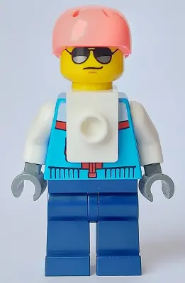 Rock Climber - Male, Dark Azure Jacket, Dark Blue Legs, Coral Sports Helmet, Sunglasses