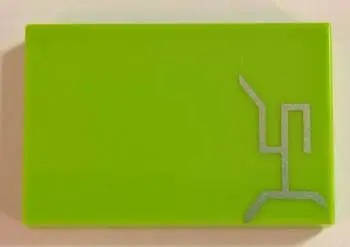 Lime Tile 2 x 3 with Silver Angled Lines / Tattoo Pattern (BrickHeadz Gamora Forehead)