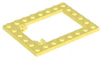 Bright Light Yellow Plate, Modified 6 x 8 Trap Door Frame Horizontal (Long Pin Holders)