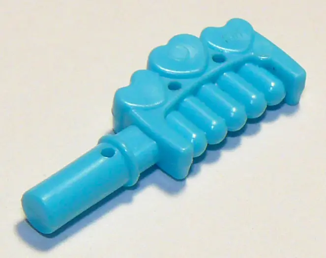 Medium Azure Friends Accessories Comb with Handle and 3 Hearts