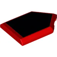 Red Tile, Modified 2 x 3 Pentagonal with Black Pentagon Pattern