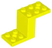 Neon Yellow Bracket 5 x 2 x 2 1/3 with 2 Holes and Bottom Stud Holder