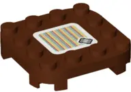 Reddish Brown Plate, Modified 4 x 4 with Rounded Corners and 4 Feet with Super Mario Scanner Code Ra