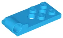 Dark Azure Hinge Plate 2 x 4 with Pin Hole and 2 Holes - Bottom