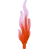 Trans-Neon Orange Wave Rounded Straight Large with Bar End (Flame) with Marbled Satin Trans-Dark Pin