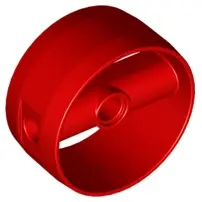 Red Cylinder 4 x 4 x 1 2/3 with Pin Holes and Center Bar
