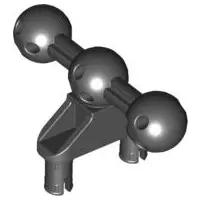 Black Technic, Pin Connector Perpendicular 3L with 2 Pins, 2 Ball Joint on Axle