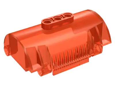 Trans-Neon Orange Cylinder Half 3 x 5 x 8 with Pin Holes