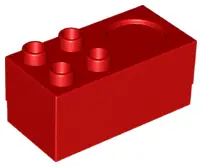 Red Duplo, Furniture Stove 2 x 4 x 2 1/2 with 4 Studs and Burner