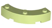 Yellowish Green Brick, Round Corner 4 x 4 Macaroni with 3 Studs
