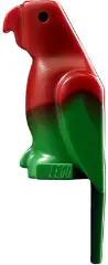 Green Bird, Parrot with Small Beak with Marbled Red Pattern