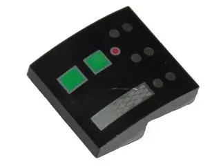 Black Slope, Curved 2 x 2 x 2/3 with SW Darth Vader Control Panel Pattern Model Left Side