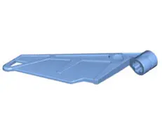 Medium Blue Bionicle Wing Small / Tail with Axle Hole
