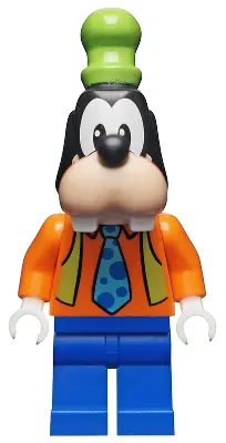 Goofy - Orange Shirt, Lime Vest, Tie with Blue Polka Dots