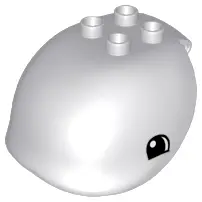 Light Bluish Gray Duplo Whale Head with Eyes Pattern