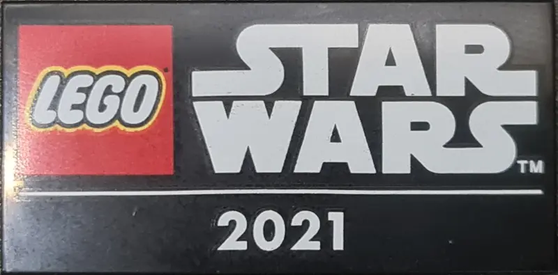 Black Tile 2 x 4 with 'STAR WARS 2021' Pattern