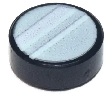 Black Tile, Round 1 x 1 with White Reflection Lines on Light Aqua Background Pattern (Super Mario Ka