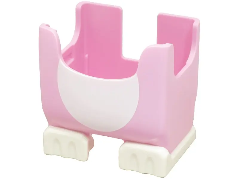 Bright Pink Large Figure Legs, Super Mario Overalls with Molded White Feet and Printed White Stomach