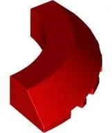 Red Brick, Round Corner 5 x 5 with Slope 45 Edge without Studs