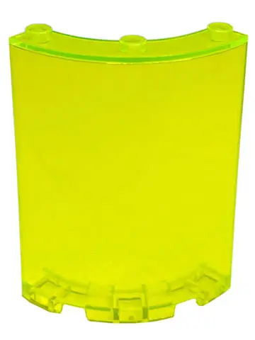 Trans-Neon Green Cylinder Quarter 4 x 4 x 6